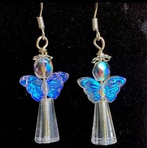 CRYSTAL WINGED ANGEL EARRINGS